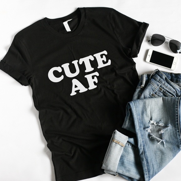 ABBY & GRACE Tops - CUTE AF black tee